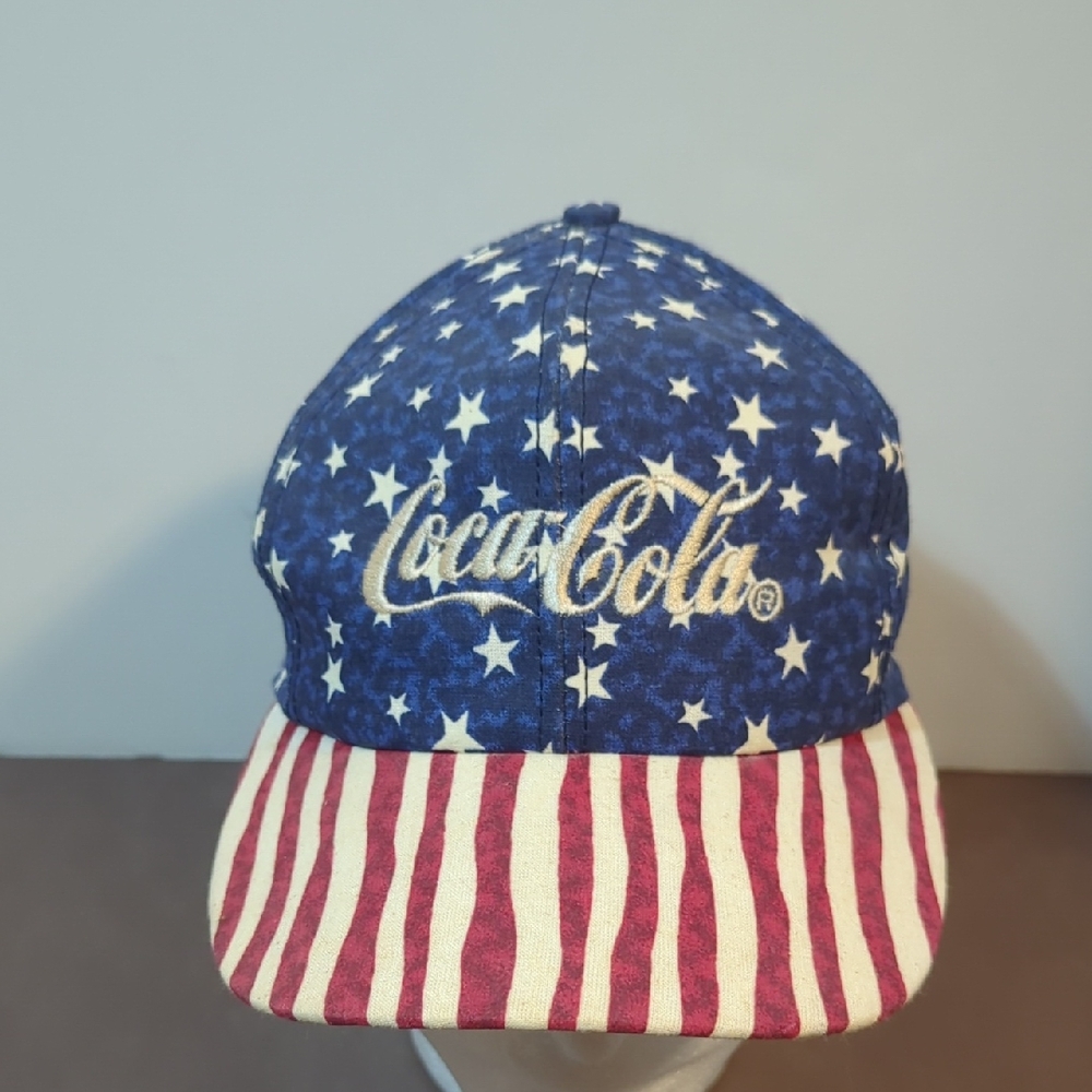 Vintage Coca Cola Stars And Stripes Red White And Blue Unbranded Hat Snap Back
